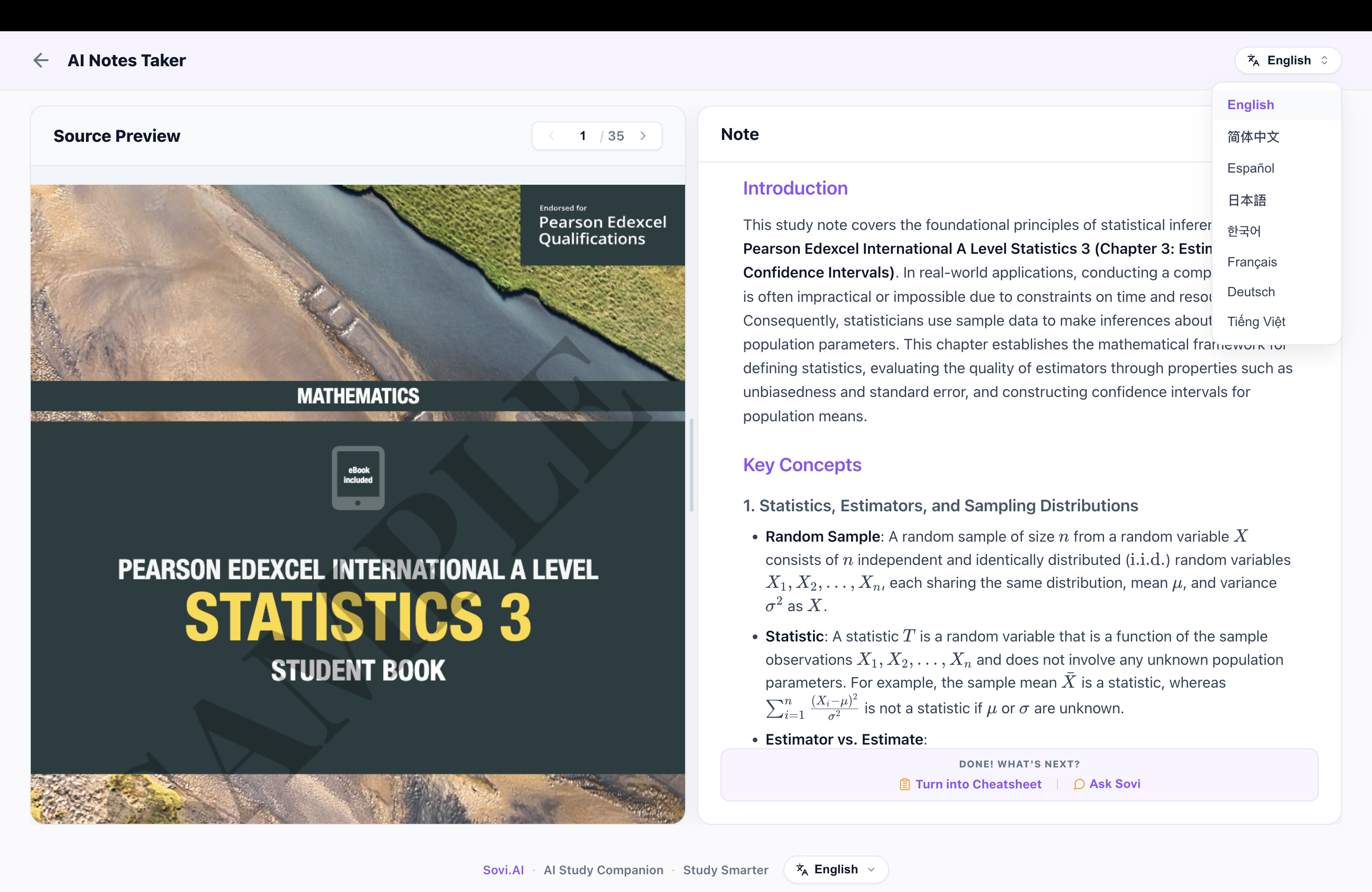 AI Notes Real UI